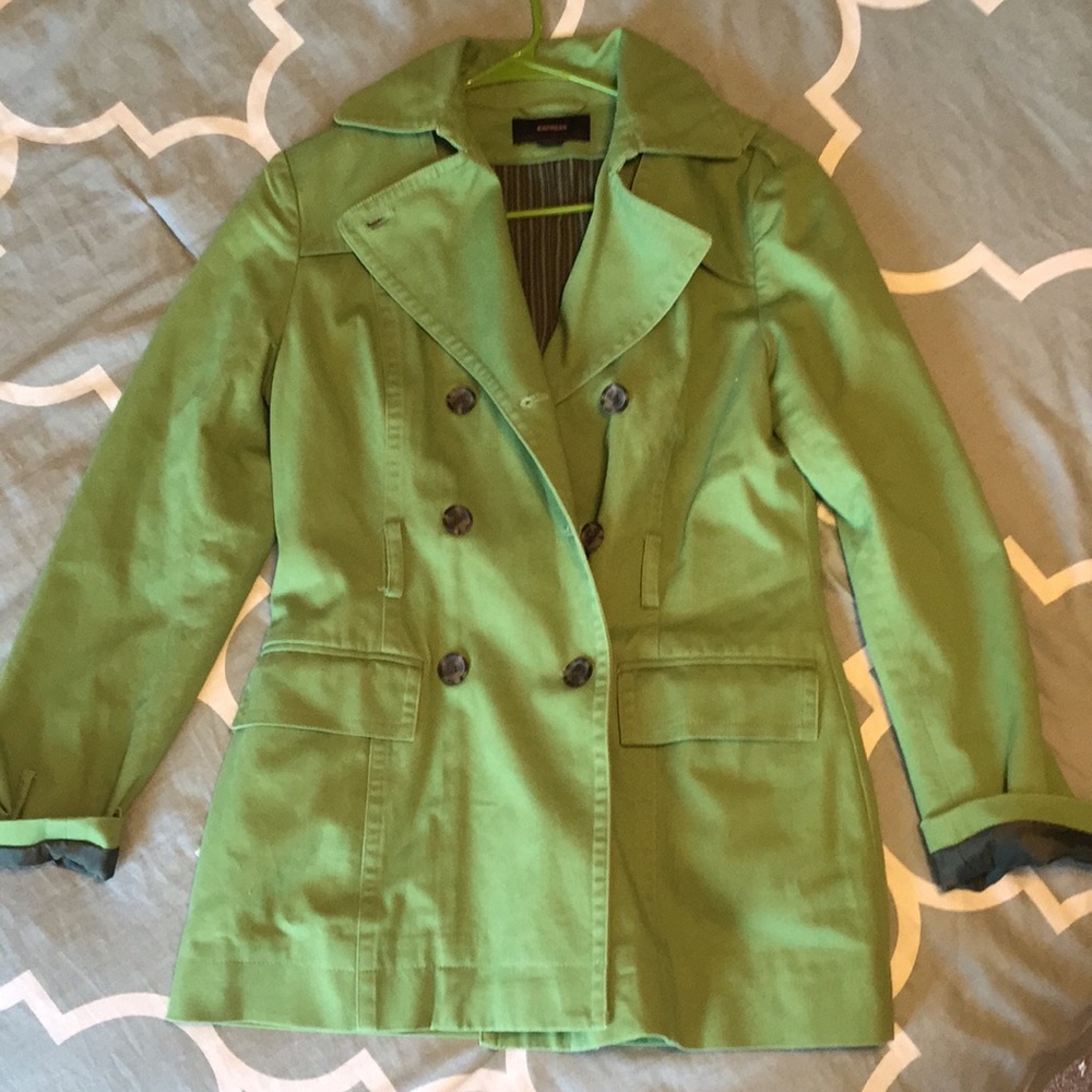 Express green jacket pea coat